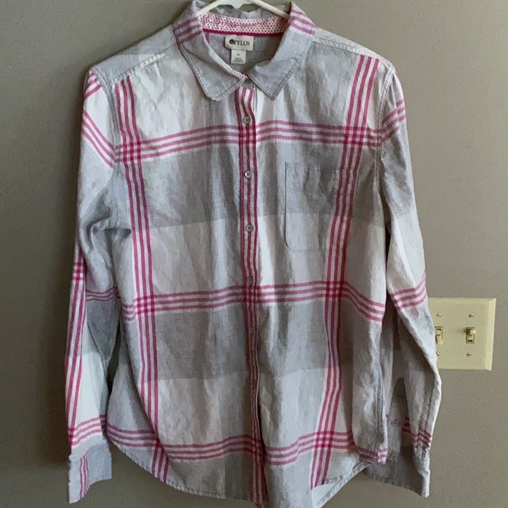 Gray Cotton Button Down